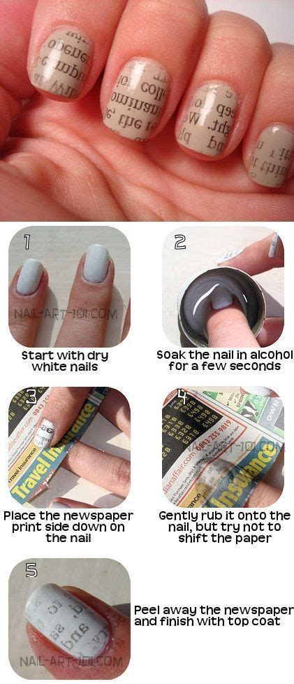 nail art newspaper using water
