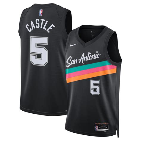 Unisex Nike Stephon Castle Black San Antonio Spurs 2025/26 Swingman ...