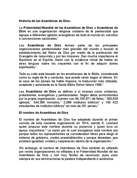 Historia de las Asambleas de Dios, como nació y donde están. - historia ...