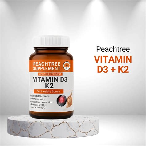 Vitamin D3 + K2 – 60 Tablets – Peachtree Products
