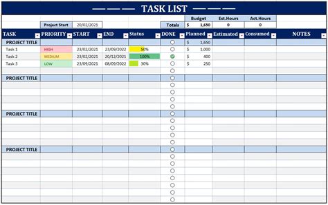 Image result for Task List Table