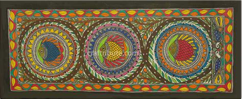Craftribute Madhubani Painting | Fish - First Form of Life | 60 cm x 25 cm