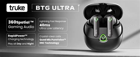 truke New Launch BTG Ultra True Wireless in Ear Earbuds, 40ms Ultra Low ...
