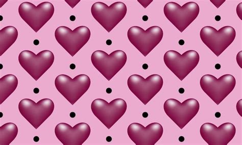 Motif répétitif de coeurs et de pois sur fond rose | Vecteur Premium