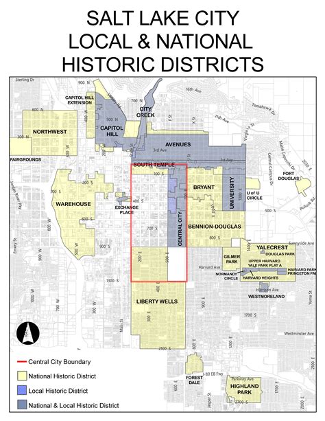 Salt Lake City Historic District Map Old Map Of Salt Lake City Utah