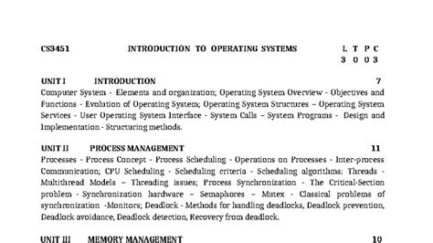Introduction to Operating Systems - CS3451 - Unit 1 Notes - Studocu