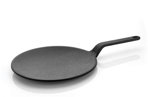 DesiDine Pre-Seasoned Cast Iron Roti Tawa with Long Handle, 10 Inches ...