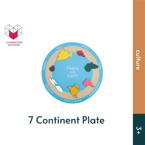 Jual Cornerstone Montessori 7 Continent Plate - Montessori Culture ...
