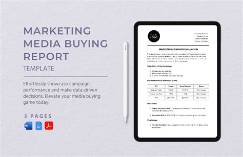 Marketing Media Buying Report Template in Word, PDF, Google Docs ...