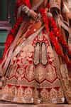 Buy Red Silk, Georgette Embroidery, Patchwork The Anar Bagh Bridal ...