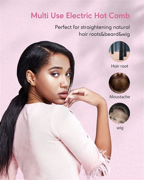 Terviiix Hot Comb Electric Pressing Comb for Black Hair & Beard | Anti ...