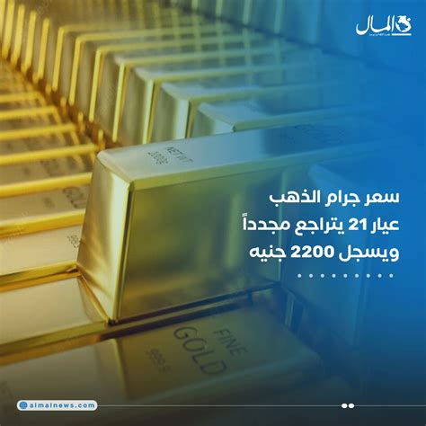 جريدة المال | سعر جرام الذهب عيار21 يتراجع مجددًا ويسجل 2200 جنيه اليوم ...