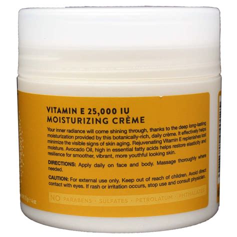 Vitamin E Creme 25,000 IU Pure, Natural and Organic
