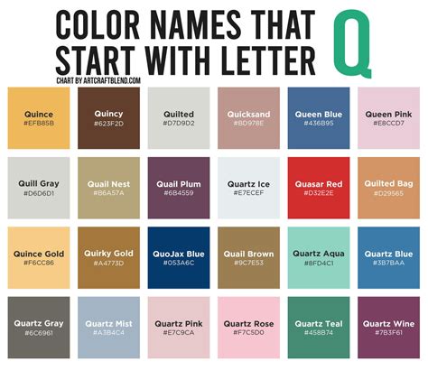 150 Colors That Start With Q: Color Names, Hex, RGB, CMYK Codes