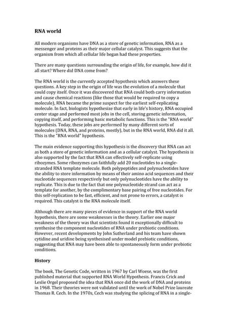 RNA World Explained 的图像结果