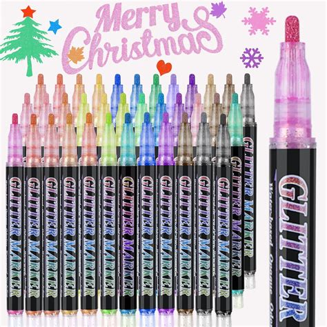 Amazon.com : Celepen Glitter Marker Pens, 12 Colors Metallic Shimmer ...
