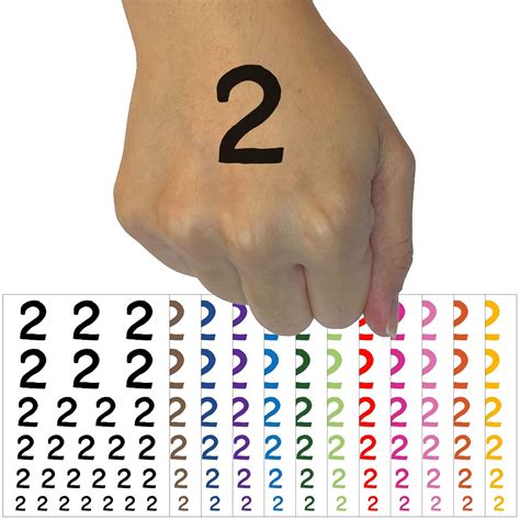 Number 2 Two Cute Typewriter Font Temporary Tattoo India | Ubuy
