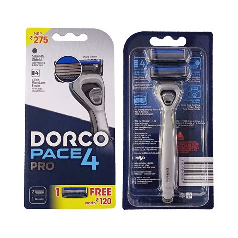 Dorco PACE 4 PRO 1 Handle With (1 + 1 FREE Cartridge) In Blister Pack ...