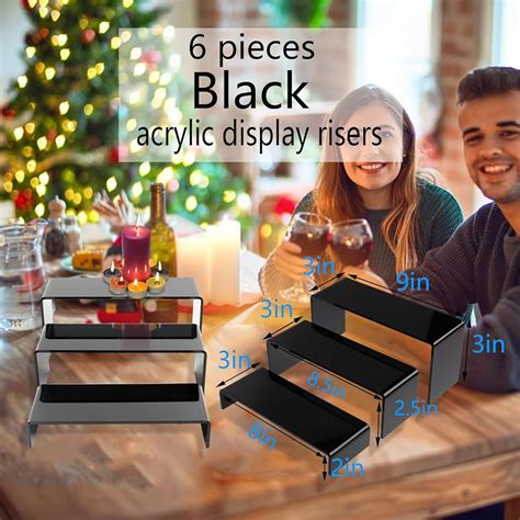 HAOWUJIN KOSKWKREO Acrylic Risers for Display, 6 Pc Black India | Ubuy