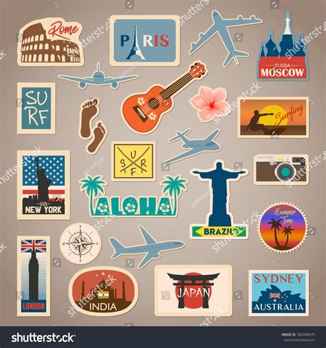 8,190 Vintage suitcase stickers Images, Stock Photos & Vectors ...
