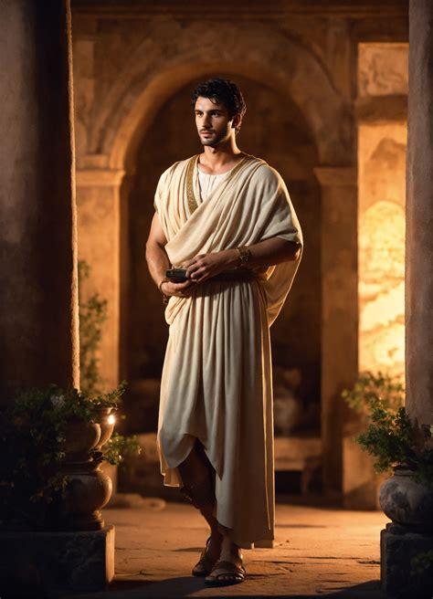 Lexica - A young rich handsome roman man wearing a light-colored tunic ...