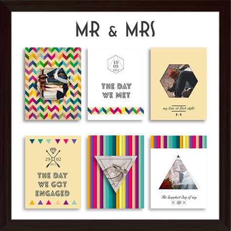 ArtzFolio The Day We Met Photo Collage Dark Brown Wood Frame ...