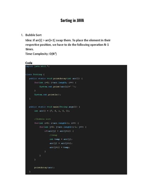 Image result for Sorting Techniques in Java