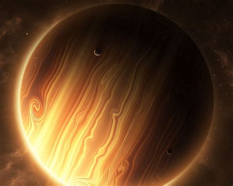 Download wallpaper 1280x1024 planet, rings, shine, brown, space ...