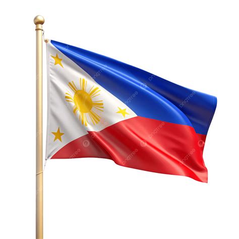 Philippine Flag With Blue And Red Fields A White Triangle Three Stars ...