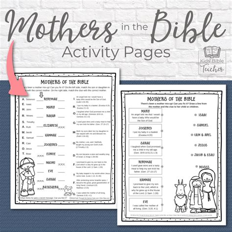 Mothers in the bible activity pages for kids – Artofit