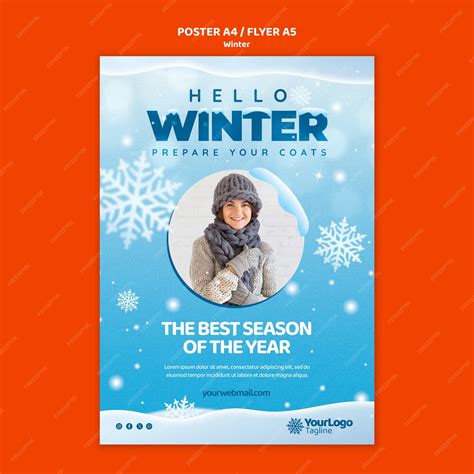 Winter season poster template | Free PSD