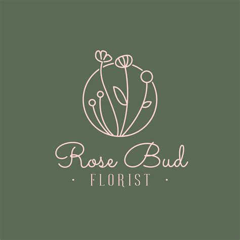Free Rose Bud Florist Logo Canva Template | Florist logo, Flower logo ...