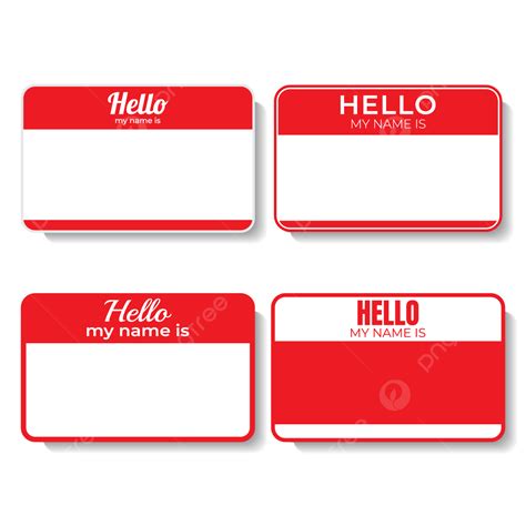 Hello My Name Is Tag Set Label Sticker, Hello Clipart, Tag Clipart ...