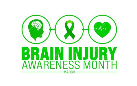 Premium Vector | March is brain injury awareness month background ...