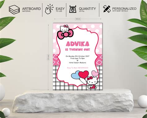 Hello Kitty Theme Personalized Invite | Party Supplies India Online