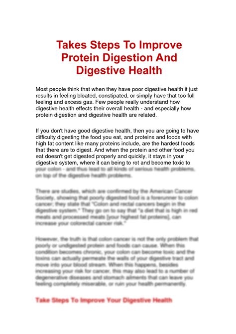 SOLUTION: Takes steps to improve protein digestion and digestive health - Studypool - what improves protein absorption