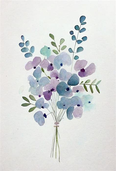 Premium Photo | A watercolor painting of a bouquet of flowers.