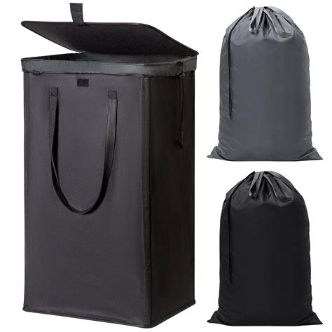 CHERISHGARD 100L laundry hamper with lid, Tall Laundry Basket with ...