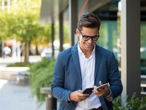 Man from colombia using smartphone for online communication | Premium ...