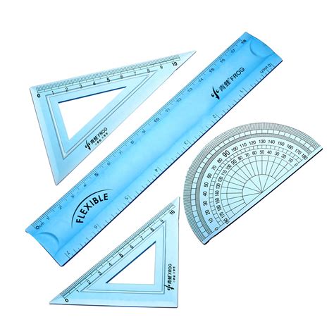 Math Set Flexible Rulers with 180 degree Protractor Triangle Rulers 7 ...