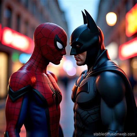 Spider-Man and Batman | Stable Diffusion Online