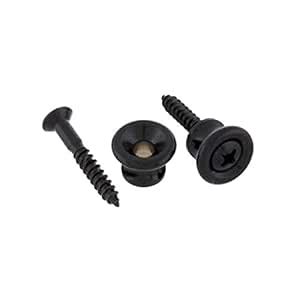 2 Strap Buttons w/Screws Black for Gibson Allparts AP-6695-003 : Amazon ...