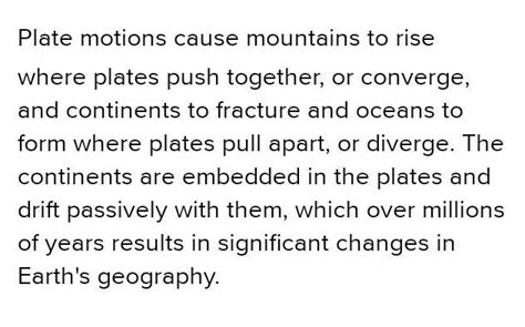 According to the 'Theory of Plate Tectonics,' what are the effects ...