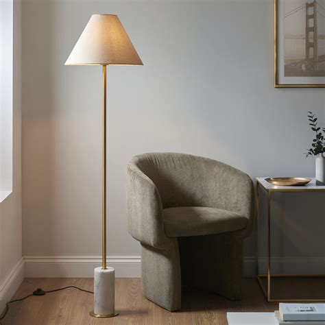 Oslo - Scandi Brass and Marble Floor Lamp - Lightbox