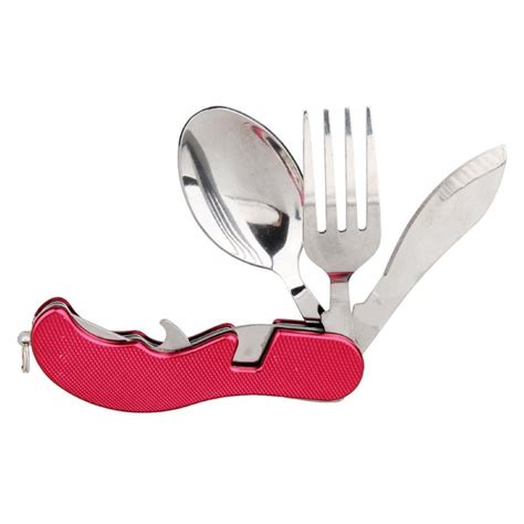 MOMISY 4 in 1 Detachable Multi-Tool Picnic Camping Stainless Steel Fol ...