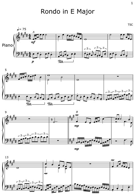 Rondo in E Major - Sheet music for Piano