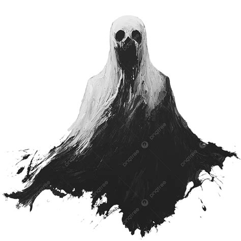 Black And White Ghost Artwork, Black And White, Ghosts, Drawing PNG ...
