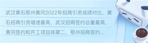 武汉黄石鄂州黄冈2022年招商引资成绩对比 - 哔哩哔哩