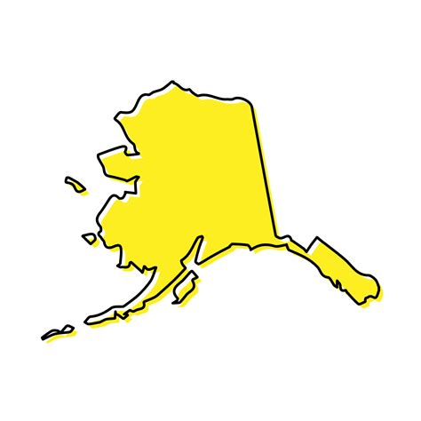 Simple outline map of Alaska is a state of United States. Styliz 21840110 Vector Art at Vecteezy