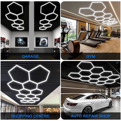 Snapklik.com : LZHOME Hexagon Garage Light Fixture 48 Packs: 52800LM ...